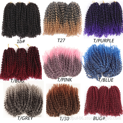 Crochet Braids with Synthetic Hair Wholesale Price Marly bob 8 and 12inch Freetress Braid Kinky Curly Twist Hair Extensions 3pcs